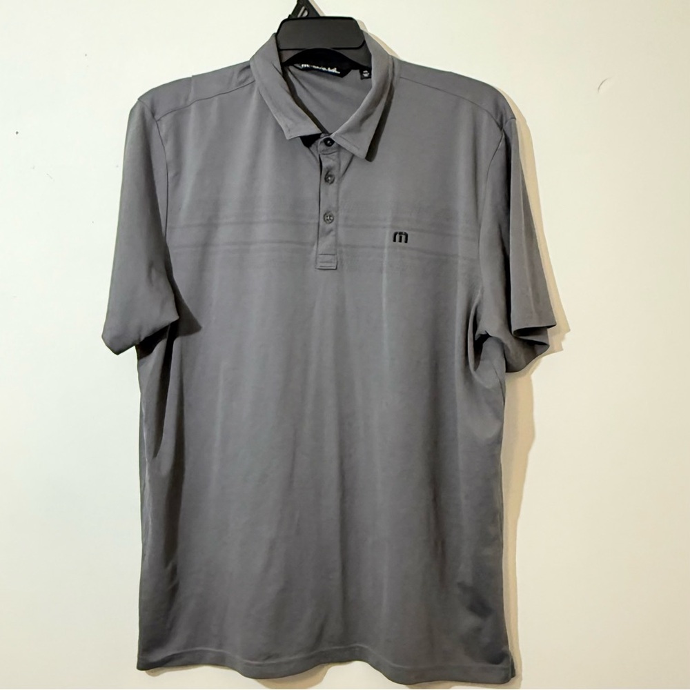 TravisMathew Gray Pima Cotton Golf Polo Shirt XXL TC Energy Logo
